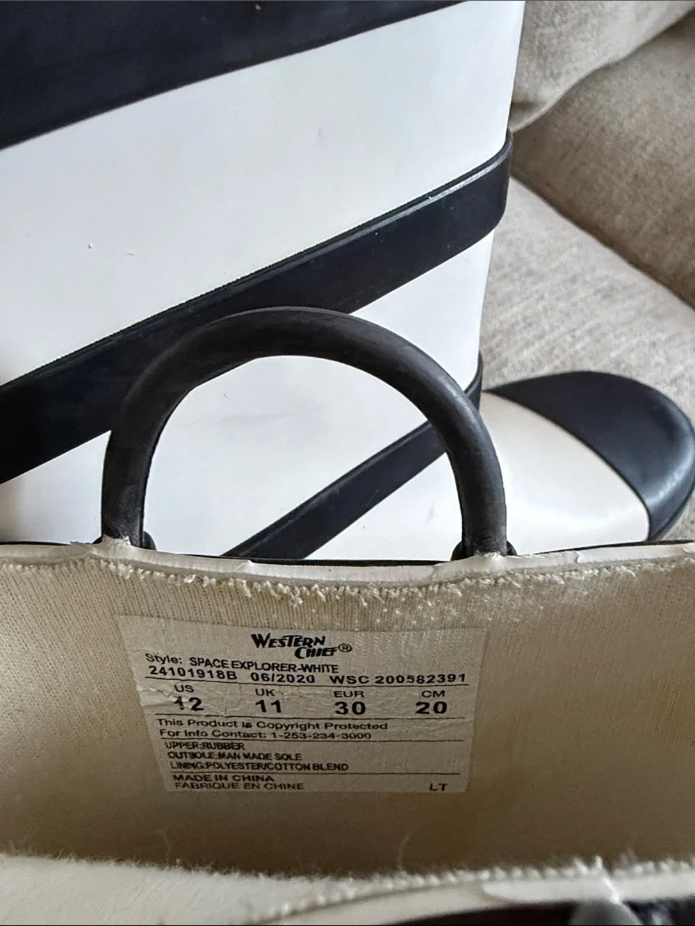 Western Chief Kids 'Space Explorer' White & Black Rain Boots